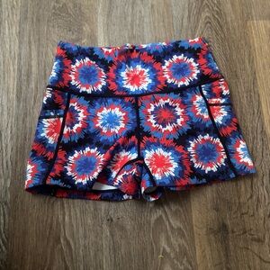 Constantly Varied Gear CVG Fireworks Print Shorts High Waist Athletic Women’s S